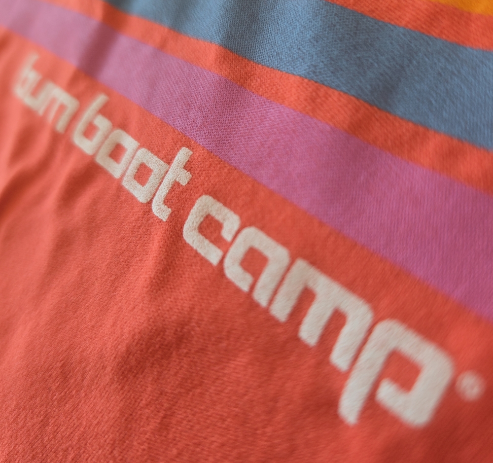 Burn Boot Camp Coral Striped Tank Top